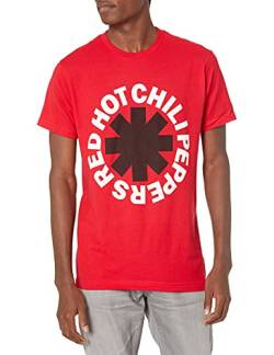 Red Hot Chili Peppers Herren Official Black Asterisk on Red 2X-Large T-Shirt, rot, XX von Red Hot Chili Peppers