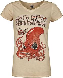 Red Hot Chili Peppers Squid Frauen T-Shirt beige L 100% Baumwolle Band-Merch, Bands von Red Hot Chili Peppers