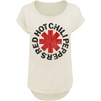 Red Hot Chili Peppers T-Shirt - Distressed Logo - S bis XXL - für Damen - Größe M - beige  - Lizenziertes Merchandise! von Red Hot Chili Peppers