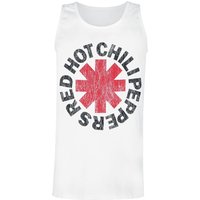 Red Hot Chili Peppers Tank-Top - Distressed Logo - S bis 3XL - für Männer - Größe M - weiß  - Lizenziertes Merchandise! von Red Hot Chili Peppers