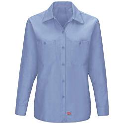 Red Kap Damen Women's Long Sleeve Work Shirt with Mimix Button Down Hemd, hellblau, Medium von Red Kap