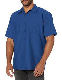 Red Kap Herren Arbeitshemd, kurzärmelig Hemd, königsblau, Groß von Red Kap