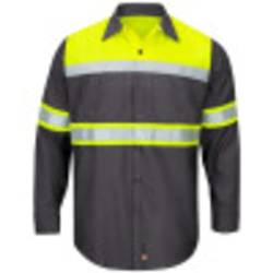 Red Kap Herren Hi-Vis LS Colorblock Ripstop Work Shirt-Type O, Class 1 Hemd, fluoreszierend gelb/anthrazit, 4X-Groß von Red Kap