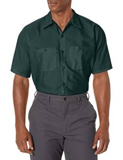 Red Kap Herren Industrial Shirt, Short Sleeve Work Utility Hemd, Fichtengrün, Groß von Red Kap
