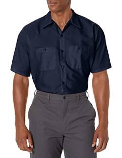 Red Kap Herren Industrial Shirt, Short Sleeve Work Utility Hemd, Navy, Groß von Red Kap