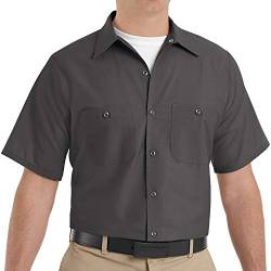Red Kap Herren Industrial Shirt, Short Sleeve Work Utility Hemd, anthrazit, Groß von Red Kap