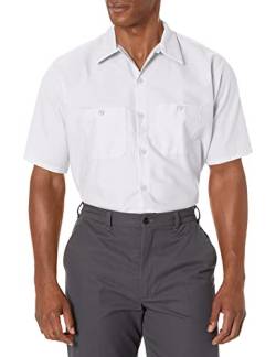 Red Kap Herren Industrial Shirt, Short Sleeve Work Utility Hemd, weiß, Groß von Red Kap