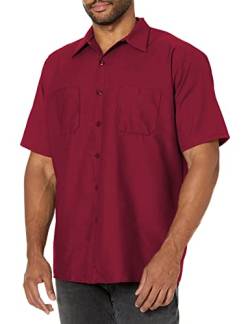 Red Kap Damen Kurzärmeliges Button-Down-Arbeitshemd, burgunderfarben, 3X-Groß von Red Kap