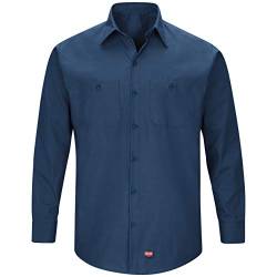 Red Kap Herren Men's Long Sleeve Work Shirt with Mimix Button Down Hemd, Navy, Klein von Red Kap