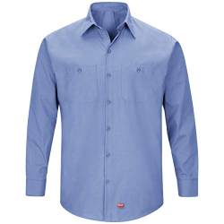 Red Kap Herren Men's Long Sleeve Work Shirt with Mimix Hemd mit Button-Down-Kragen, hellblau, Klein von Red Kap