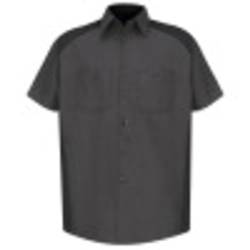 Red Kap Herren Men's Short Sleeve Motorsports Shirt Hemd, Anthrazit/Schwarz, X-Groß von Red Kap