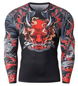 Red Plume Cool Dry Compression Long Sleeve Baselayer Athletic Sports T-Shirts/Compression Crew Neck Long Sleeve T-Shirts - - Groß von Red Plume