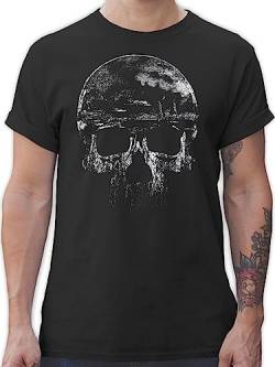 Das Beste Männer Shirt von #RedSkullBikerFashion - Vintage Totenkopf - L - Schwarz - t-Shirt Herren totenköpfen t-Shirts totenköpfe Shirts Tshirt Herren-Shirt Tshirts t Kurzarm für von Red Skull Biker Fashion