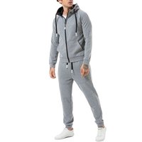 RedBridge Jogginganzug Red Bridge Herren Jogginganzug Sweat Jacke und Hose Set Grau L (Spar-Set, 2-tlg), Komfortabel von RedBridge