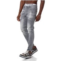 RedBridge Slim-fit-Jeans Hose Straight Leg Denim Pants Grau W30 L32 Distressed-Look von RedBridge