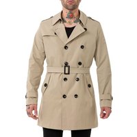 RedBridge Trenchcoat Red Bridge Herren Mantel Trenchcoat Jacke Beige L Premium Qualität von RedBridge