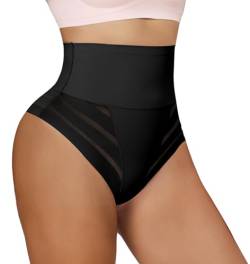 Redbean Tanga Shapewear für Damen, Bauchkontrolle, hohe Taille, Bodyshaper, Unterwäsche, Miederhöschen, nahtlose Shapewear, Schwarz, XXL von Redbean