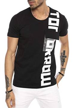 Herren T-Shirt Rundhals O-Neck Baumwolle Schwarz M von Redbridge