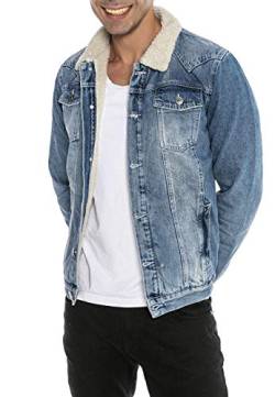 Jeansjacke für Herren Jacke Denim Gefüttert Winter Herbst Übergangszeit Blau S von Redbridge