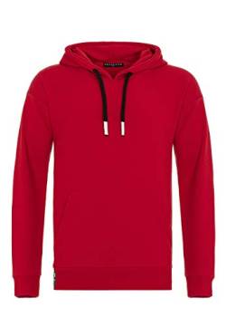 Oversize Pullover für Herren Kapuzenpullover Hoodie Sweater Premium Basic Real Rot L von Redbridge