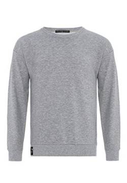 Oversize Sweatshirt für Herren Pullover Sweater Longsleeve Premium Basic Real Grau L von Redbridge