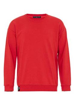Oversize Sweatshirt für Herren Pullover Sweater Longsleeve Premium Basic Real Rot XL von Redbridge