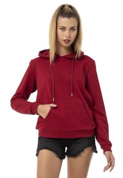 Red Bridge Damen Kapuzenpullover Sweatshirt Hoodie Pullover Premium Basic Bordeaux 3XL von Redbridge