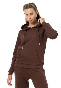 Red Bridge Damen Kapuzenpullover Sweatshirt Hoodie Pullover Premium Basic Braun 3XL von Redbridge