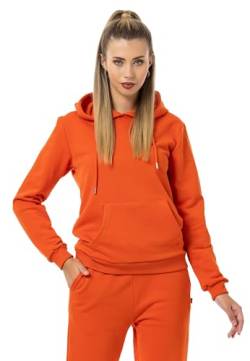Red Bridge Damen Kapuzenpullover Sweatshirt Hoodie Pullover Premium Basic Orange XS von Redbridge