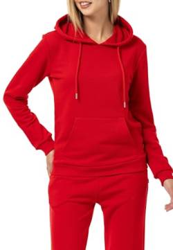 Red Bridge Damen Kapuzenpullover Sweatshirt Hoodie Pullover Premium Basic Rot 3XL von Redbridge