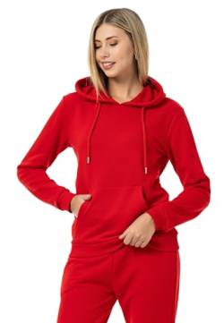 Red Bridge Damen Kapuzenpullover Sweatshirt Hoodie Pullover Premium Basic Rot XS von Redbridge