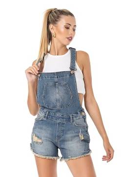 Red Bridge Damen Shorts Kurze Hose Overall Latzhose Jeanshose Blau W27 von Redbridge