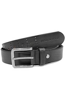 Red Bridge Herren Gürtel Echtleder Ledergürtel Leather Belt Scratched Black 95 von Redbridge