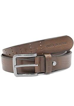 Red Bridge Herren Gürtel Echtleder Ledergürtel Leather Belt Scratched Brown 90 von Redbridge