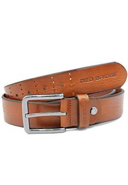 Red Bridge Herren Gürtel Echtleder Ledergürtel Leather Belt Scratched Taba 110 von Redbridge