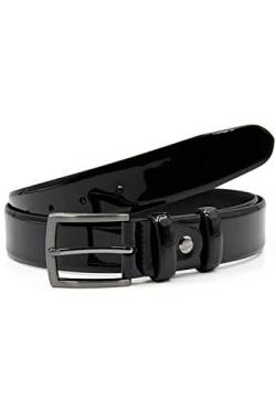 Red Bridge Herren Gürtel Ledergürtel Lack-Gürtel Leather Belt RBC Premium Schwarz 110 von Redbridge