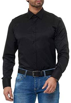 Red Bridge Herren Hemd Basic Design Regular Modern Fit Langarm Bügelleicht Schwarz S von Redbridge