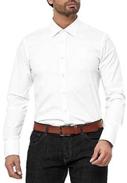 Red Bridge Herren Hemd Basic Design Regular Modern Fit Langarm Bügelleicht Weiß 5XL von Redbridge