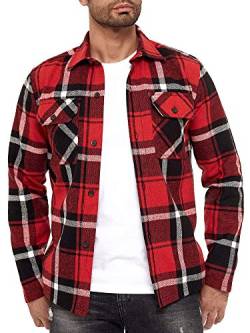 Red Bridge Herren Hemd Kariert Casual Modern Fit Langarm Rot Gr L von Redbridge