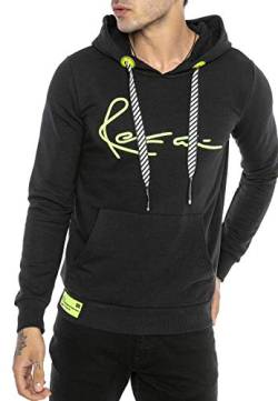 Red Bridge Herren Hoodie Kapuzenpullover Sweater Neon-Big-Stitch Schwarz L von Redbridge