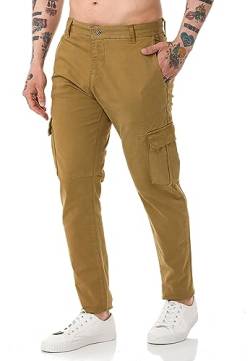 Red Bridge Herren Hose Cargo Chino Pants Basic Baumwolle Camel W29 L32 von Redbridge