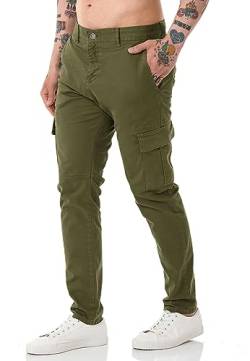 Red Bridge Herren Hose Cargo Chino Pants Basic Baumwolle Khaki W30 L32 von Redbridge