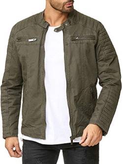 Red Bridge Herren Jacke Übergangsjacke Bikerjacke gesteppt Dunkelkhaki 3XL von Redbridge