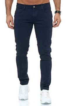 Red Bridge Herren Jeans Hose Slim-Fit Röhrenjeans Denim Colored Dunkelblau W29 L32 von Redbridge