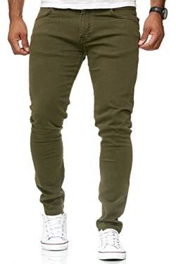 Red Bridge Herren Jeans Hose Slim-Fit Röhrenjeans Denim Colored Khaki W30 L34 von Redbridge