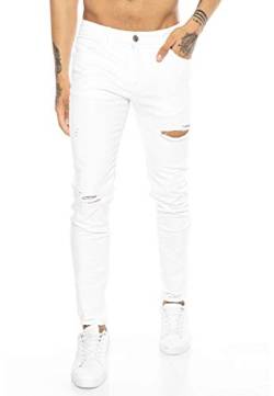 Red Bridge Herren Jeans Hose Slim-Fit Röhrenjeans Denim Destroyed M4235 Weiß W33L34 von Redbridge