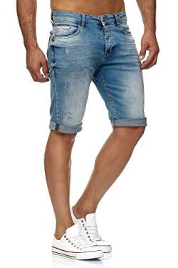 Red Bridge Herren Jeans Shorts Kurze Hose Denim Bermuda Stretch Capri Basic Blau Grau oder Weiß W30 LIGHTBLUE von Redbridge