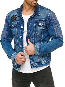 Red Bridge Herren Jeansjacke Biker Style Jeans Jacket Blue Denim Jacke Blau M6058 Jeans-Denim Gr S von Redbridge