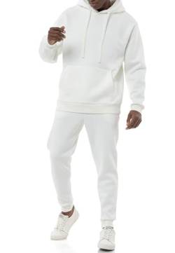 Red Bridge Herren Jogginganzug Sweat Suit Set Hoodie Hose Premium Loose-Fit Ecru L von Redbridge