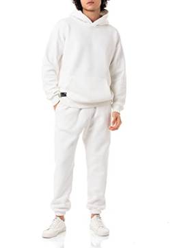 Red Bridge Herren Jogginganzug Sweat Suit Set Hoodie Hose Premium Loose-Fit Ecru S von Redbridge